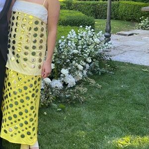 Yellow Dress with Circular Cutouts